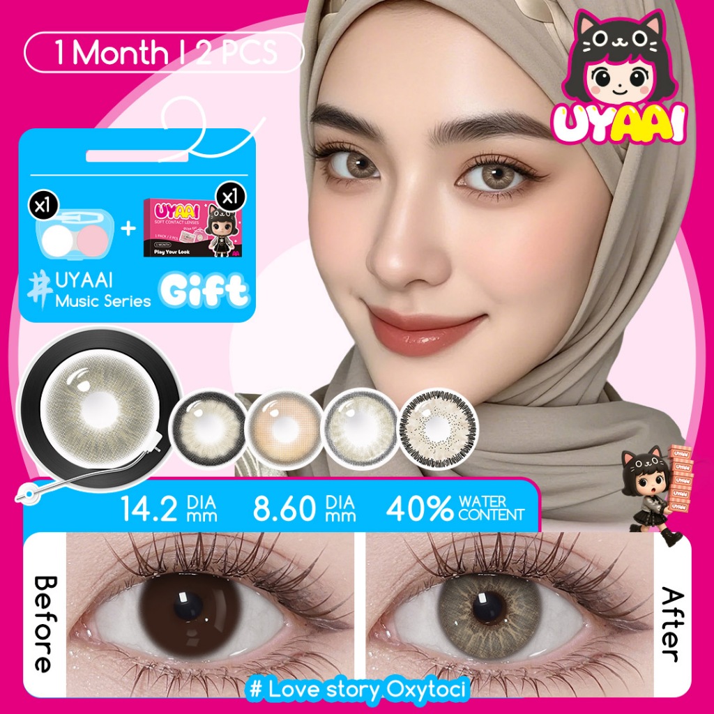 【14.0-16.0mm+Fast Delivery】UYAAI Contact Lens Natural Korean Colored Lenses Fashion Monthly