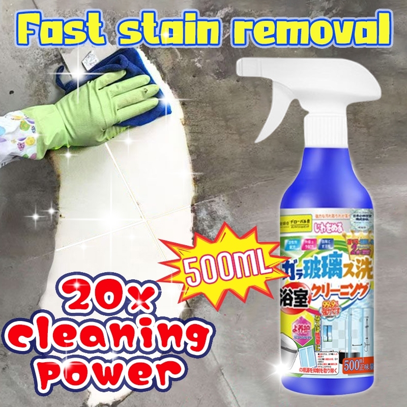 Best Seller HB 500ml Glass & Bathroom Cleaner Spray Remove Soap Scum Water Stain Hard Dirt Fast Clean for Shower Door Sink Tile – Fast Delivery