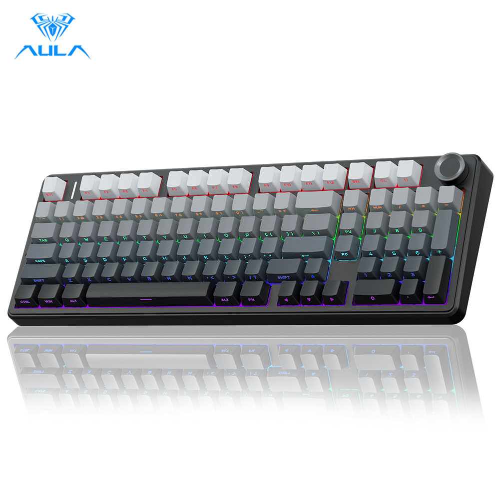 AULA F99 Customized Mechanical Keyboard 99 keys The Three Mode Connection Hot-swap Gasket Structure 8000mAh Battery Supports DIY Customization