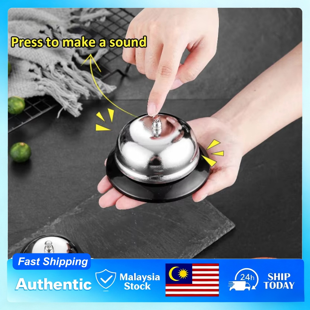Classic Silver Table Service Bell Call Bell for Kitchen, Restaurant, Hotel, and Reception | Durable Metal Ring Bell for Service Counter