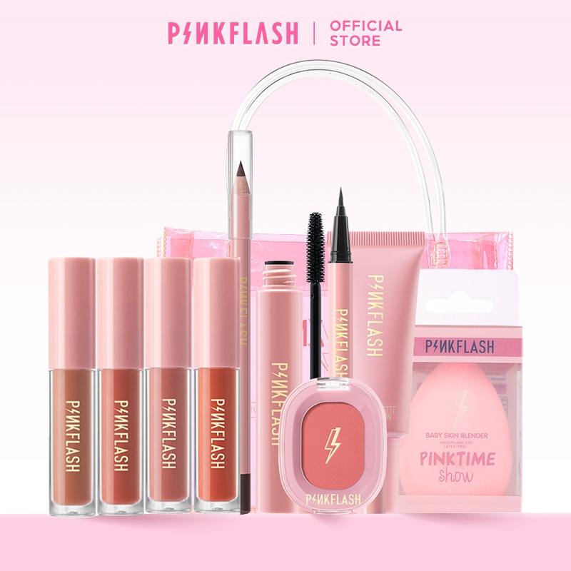 【Ready Stock】PINKFLASH Hottest Face Makeup Set 11 Items Beauty Eyebrow Eyeliner Matte Lipstick Foundation