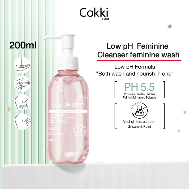 Cokki Low pH Low Feminine Hygiene Wash Gentle(200ML)-pH3.8 | Pure natural mineral water