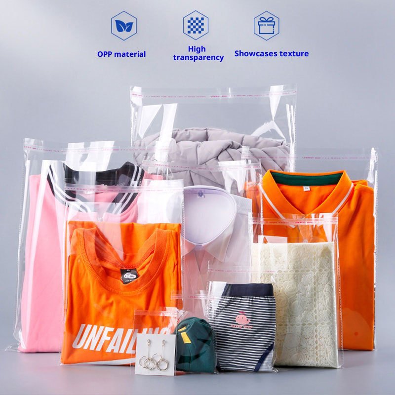 Beg OPP Lutsinar Pelekat Sendiri, Beg Pembungkusan Pakaian & Aksesori Untuk Baju, Tudung, Skarf, Stokin, Barang Kemas, Kosmetik, Produk Kecil, Perniagaan Online, Kedai Pakaian & Kegunaan Harian