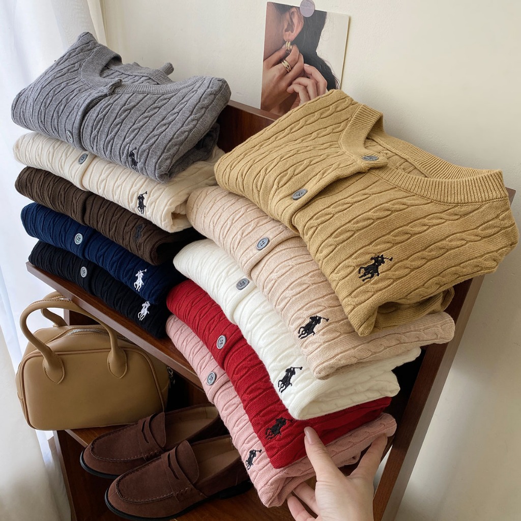 Embroidered Fried Dough Twists Knitting Cardigan