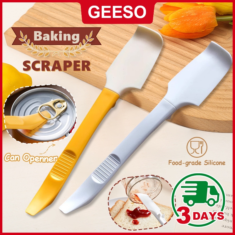GEESO Food-grade Sililcone Mixing Dough Scraper Cream Scraper Kitchen Tool Heat Resistant Utensils Cake Baking Brush Spatula 硅胶刮抹刀