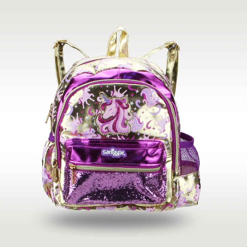 children's schoolbag girls backpack PU Golden Unicorn cool kawaii 11 inch 1-3 years old