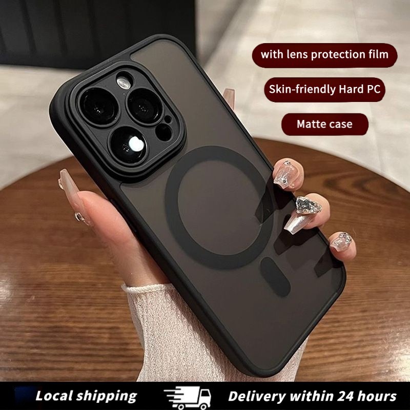 Magnetic Camera Protection PC Hard Phone Case For iPhone 17 16 15 14 13 12 11 Plus Pro Max Air Matte casing