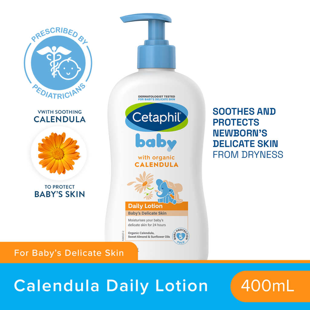 Cetaphil Baby Daily Lotion with Organic Calendula 400ml [Hypoallergenic / Suitable for Newborn]