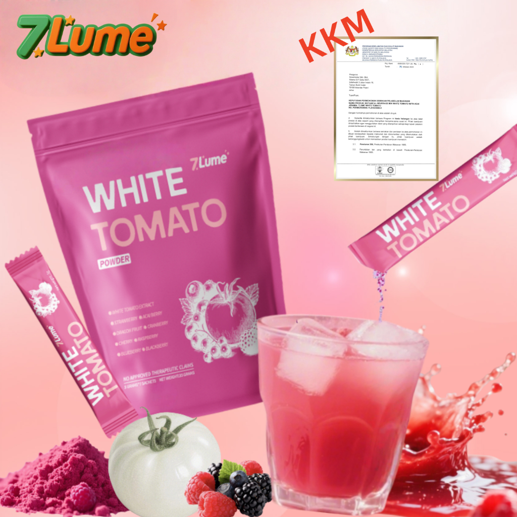 7LUME White Tomato Skin Supplement 9 in 1 Mix royal berry original hq acai berry powder strawberry cranberry whitening suplemen kecantikan detox Buah Beri Minuman supplement whitening