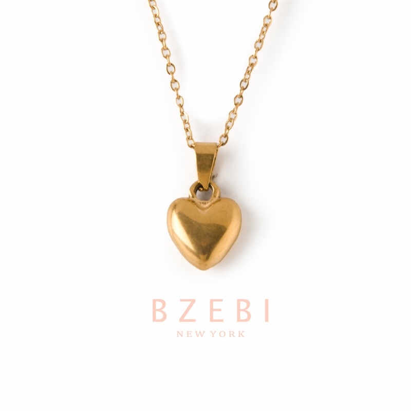 BZEBI Gold Plated Premium Design Heart Pendant Necklace Minimalist 794n