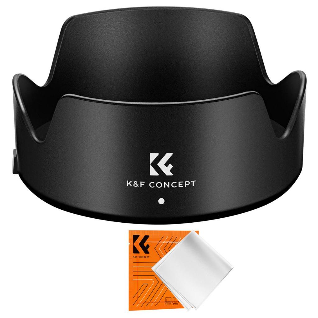 K&F Concept Canon EW73D Bayonet Hood, with a Vacuum Cleaning Cloth *1, for RF 24-105mm F4-7.1 is STM,EF-S 18-135mm f/3.5-5.6 IS USM Lenses