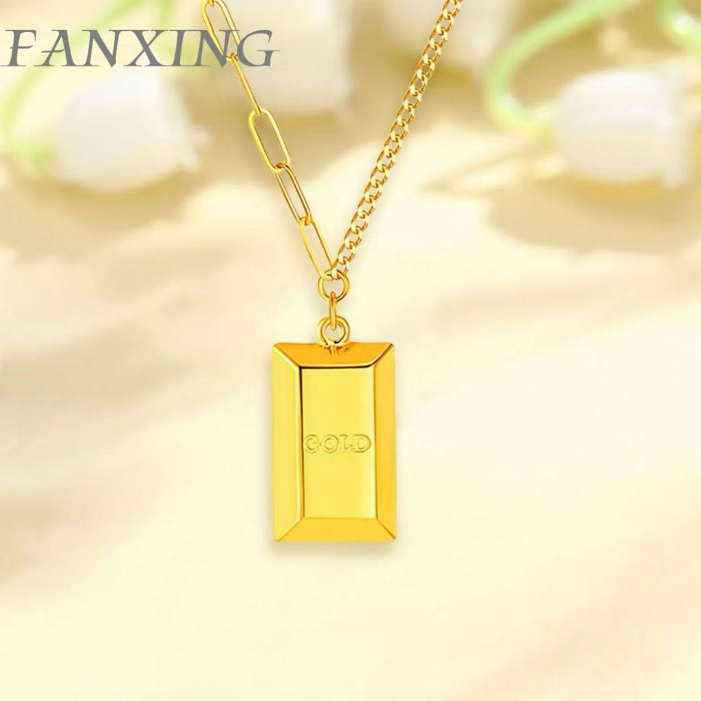 【 FX 】 999/24K Gold (1g) Wealthy Gold Bar Emas Necklace Ladies'&hellip;