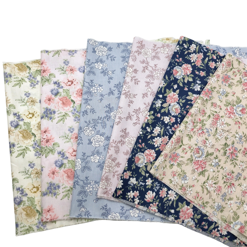 Width 160cm Cotton Twill Fabrics Vintage Royal Floral Design Suitable For Clothing Blanket Bedding Hair Tie Handmade DIY