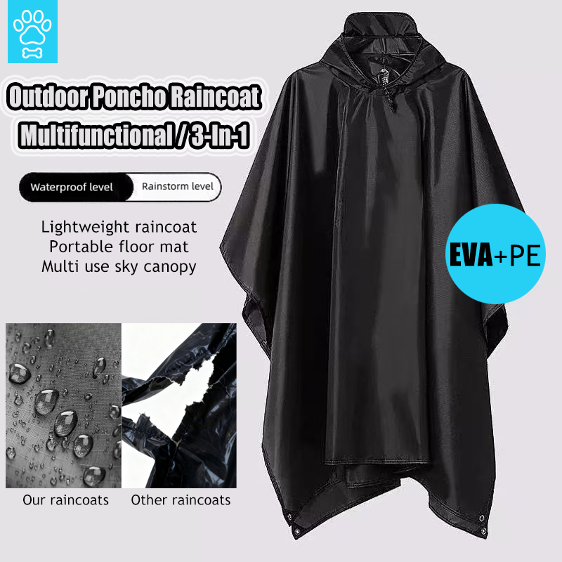 Raincoat Multi function Outdoor Cloak Rain Poncho 3-in-1 Waterproof Cloak Raincoat Portable Outdoor Multi use Rain Poncho Outdoor Camping Cloak Rain Gear