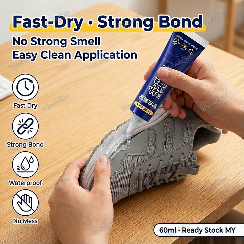 Strong Effect LGD Gam Kasut Original Paling Kuat 60ml – Fast Dry, Waterproof, Repair Shoes Broken Quickly, Shoe glue super strong waterproof Gam kasut kuat heavy duty