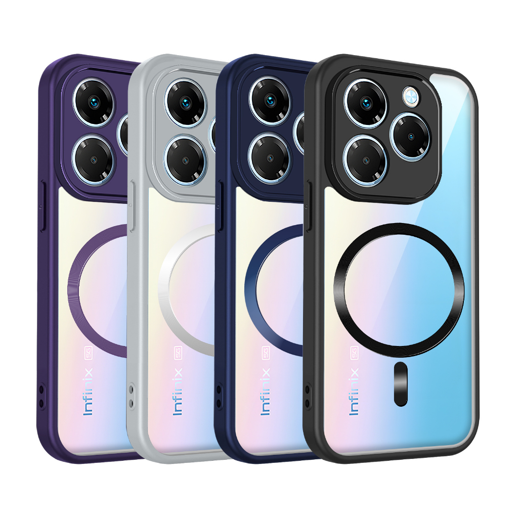 Caramel color Transparent Silicone Magnetic Case itel P55 4G Casing TPU Bumper Shockproof Clear Phone Cases Cover