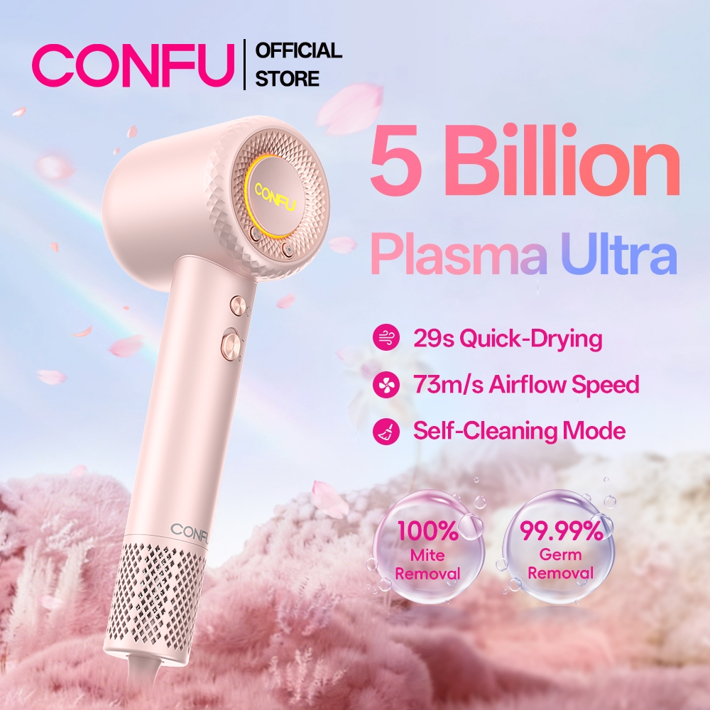 CONFU High Speed Hair Dryer F9Pro 5 Billion Plasma Negative Ion Hair Care Blower 1900W Strong Wind Professional Salon Hair Dryers 113K RPM Motor Self-Cleaning Mode吹風筒