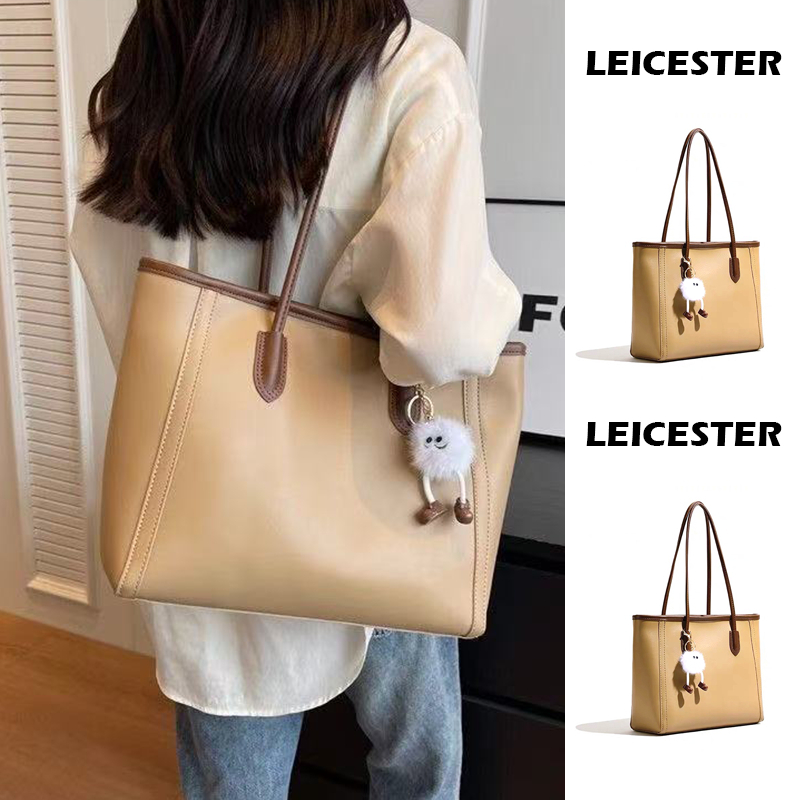 New Large-Capacity Commuter Tote Bag All-Match Korean Version Shoulder Bag Student Class Underarm Bag PU Leather