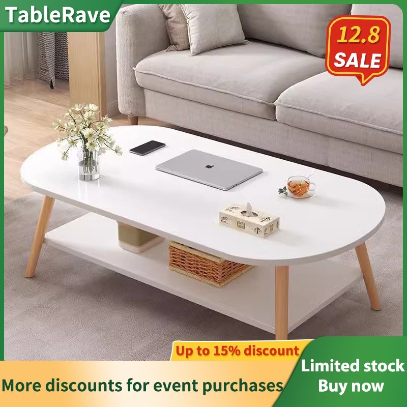 2 Layer Coffee Table Modern Living Room Sofa Side Table Beside Corner Oval Table Meja Kopi Kecil Sisi Sofa 边桌/茶几桌