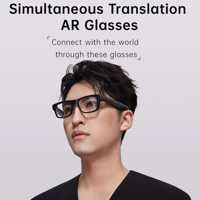 Domars AI Translation & Teleprompter AR Glasses | 40 Languages Offline Translator | Lens Prompt Display Smart Wearable for Speech/Travel/Business