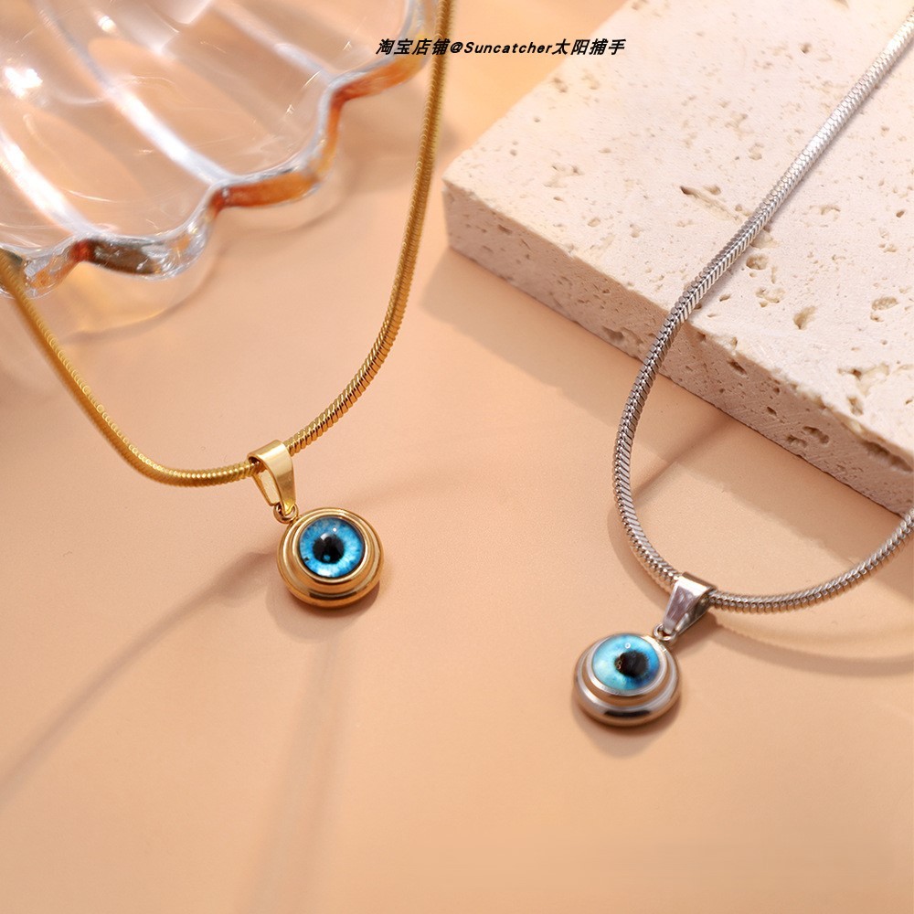 New Devil's Eye Blue Pendant Necklace European American Fashion Design High-End Necklace