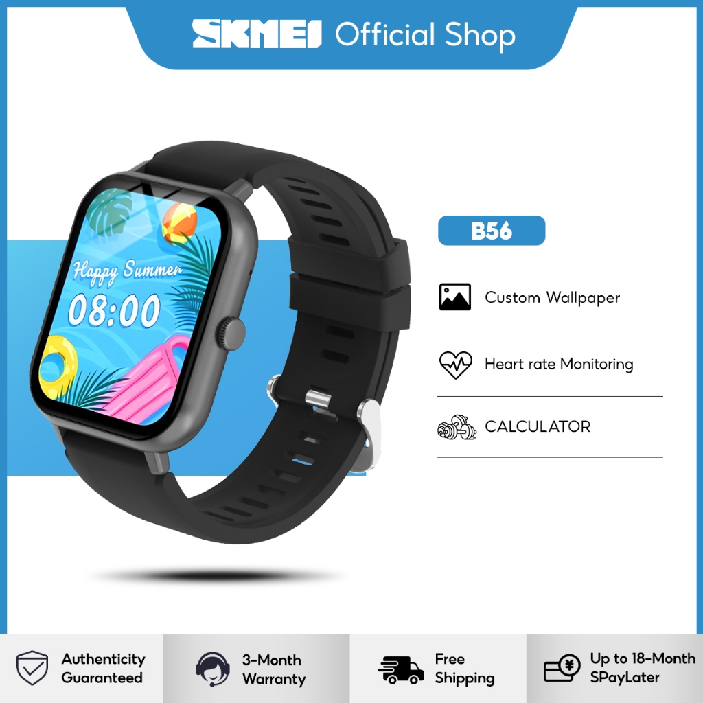SKMEI B56 Bluetooth call samrt watch Women Watch Man Watch Jam Smart Watch sports watch Calculator Heart Rate Smart Watch