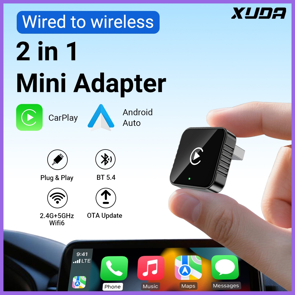 2026 New Wireless CarPlay/Android Auto Adapter Wireless Carplay Support Split Screen 2 In 1 AI Box