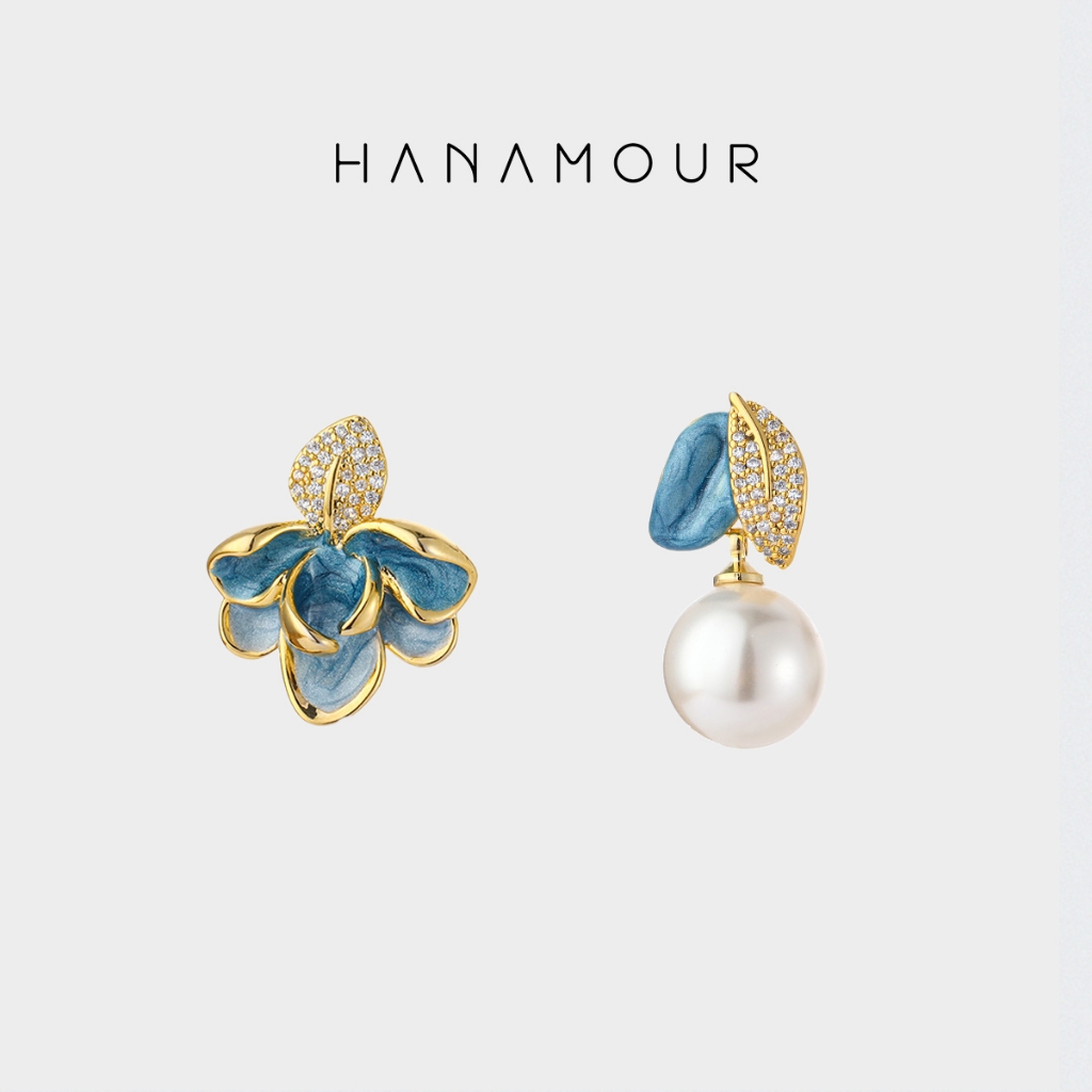 S925 Silver Asymmetric Petal Pearl Earrings for Women French Retro Palace Luxurious Jewelry