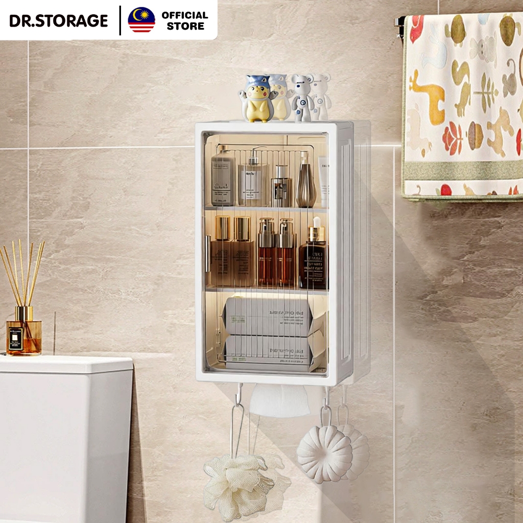 DR.STORAGE Wall-Mounted Tissue Storage Box Bathroom Storage Box Simple Wall Mounted Skincare Products Storage Box