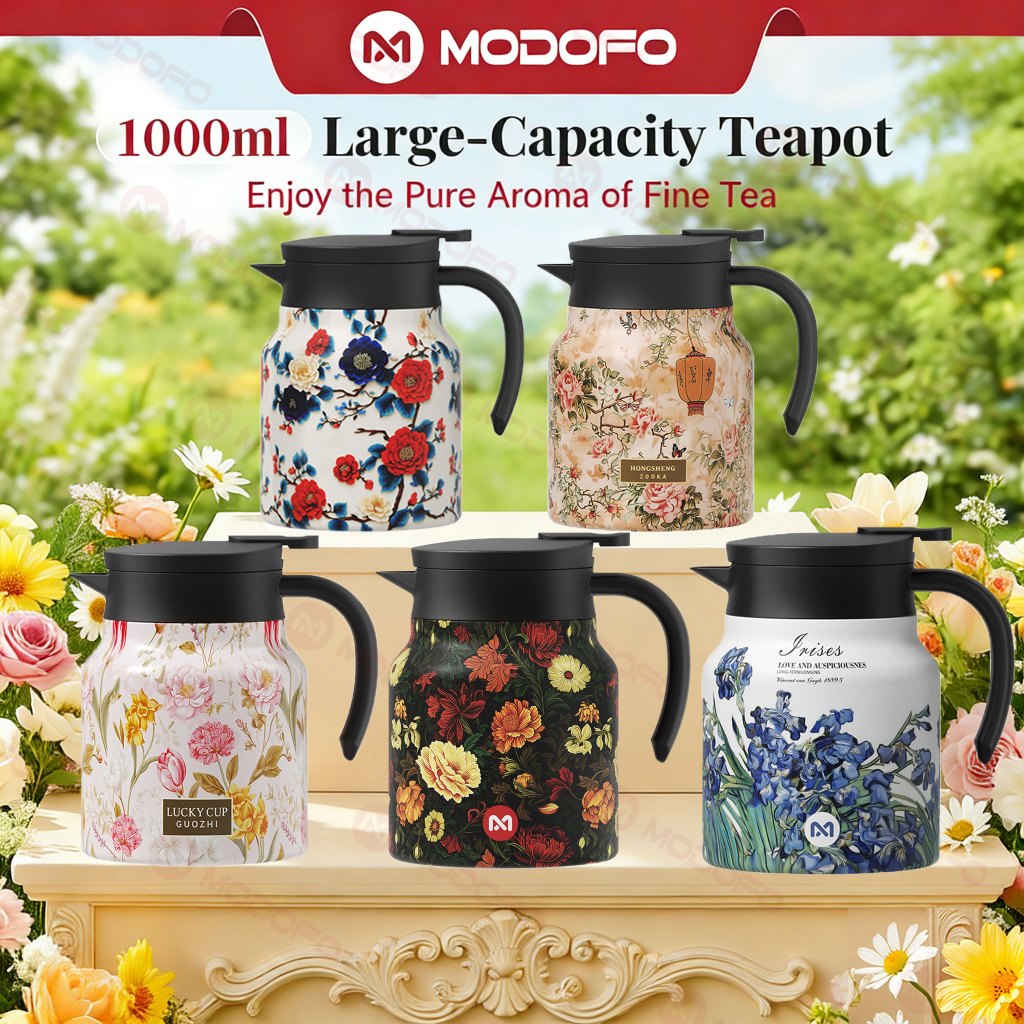 MODOFO 316 Thermos Stainless Steel Teapot Coffee Pot Thermal Insulation Stewed Teapot Jug Air Panas dan Sejuk Portable Household Stuffy Teapot茶壶水壶茶壺