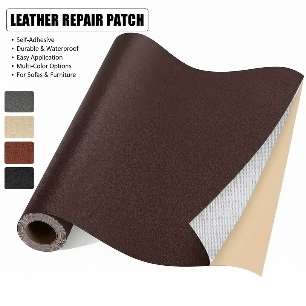 Leather Repair Patch 2pcs 30x20cm Self-Adhesive Waterproof Fix For Couch Furniture In Black White Pink Blue Multi-Color New Year Home Refresh 2026