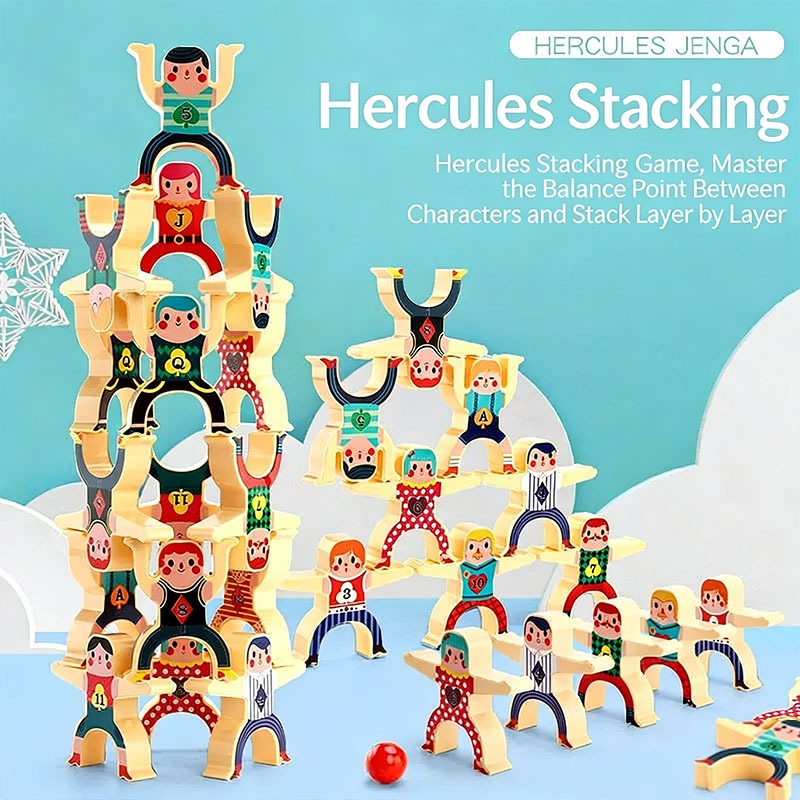 Hercules Stacking Toy Balance Training Game for Kids 3+ Parent-Child Interactive Puzzle Blocks