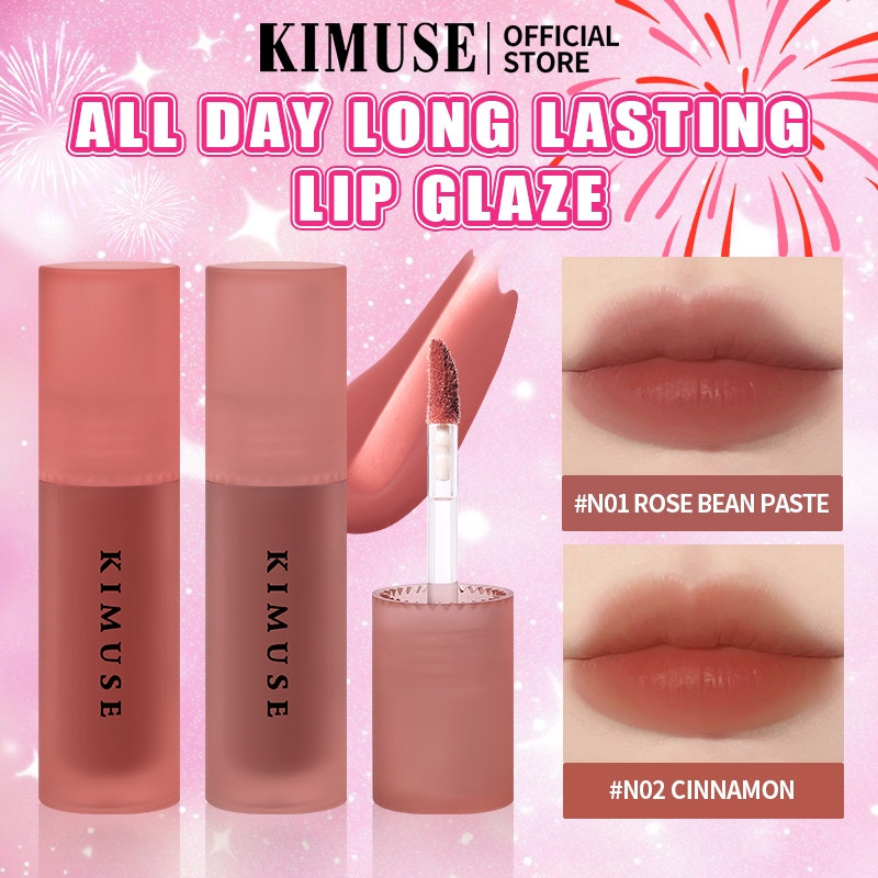 KIMUSE Water Tint Lip Glaze 13 Colors Waterproof Long Lasting Matte Liquid Lip Gloss Lipstick