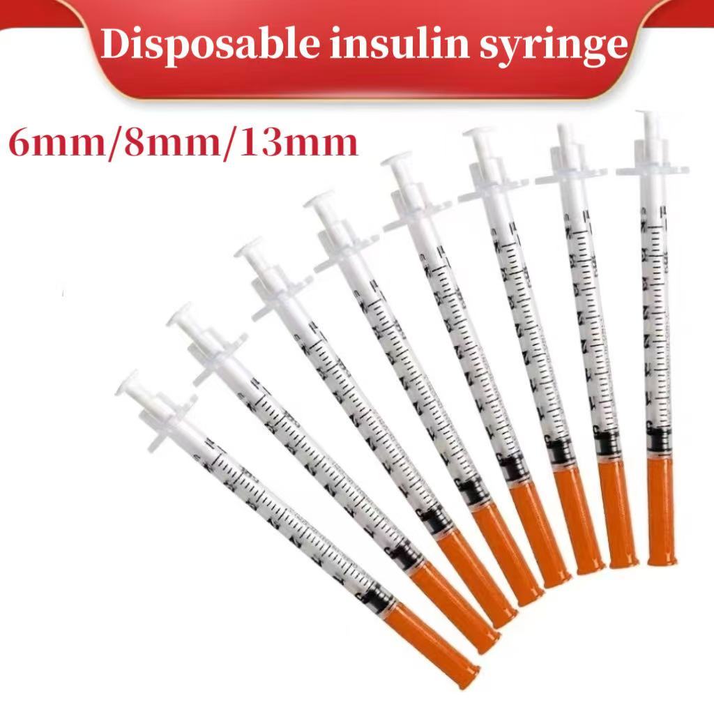 50pcs 100pcs orange insulin injection pump sterile disposable packaging manual operation pet feeder liquid measurement manual dispenser