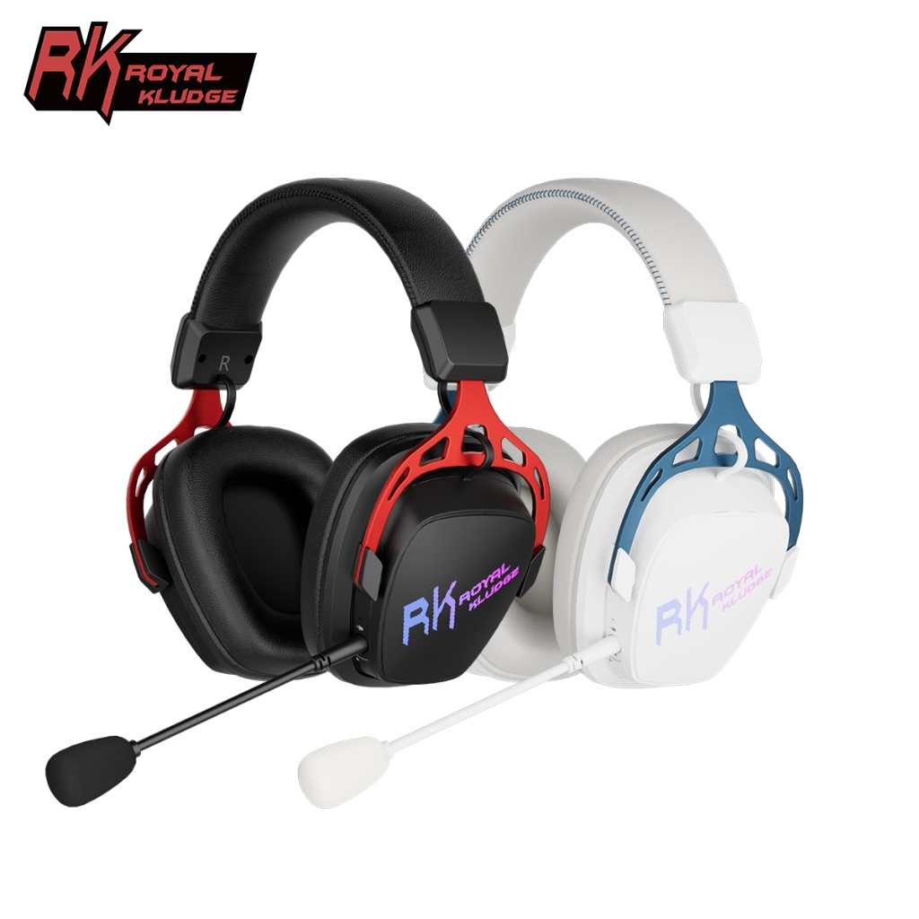 RK Royal Kludge RK HG103 Gaming Headphones Wireless 50mm Speaker Driver With RGB Lights Protein Skin Earmuffs With Aluminum Alloy Bracket