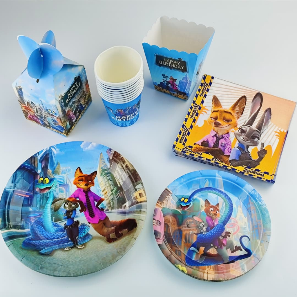 Nick Judy Gary Sticker Paper Bag Zootopia 2 Birthday Favor Gift Bag Film Merchandise Tote Bag Party Decorations