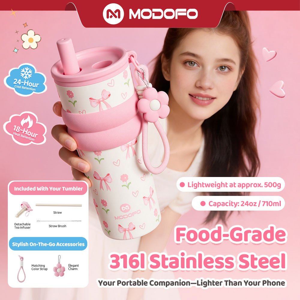【Hadiah Hari Guru】MODOFO 710ml Insulated Tumbler with Tea Strainer 316 SUS Thermos Bottle Aesthetic Tumbler Thermos Flask Botol Air Tahan Sejuk Aquaflask Tumbler Stainless Steel Water Bottle modofo Tumbler Murah水杯保溫杯礼物