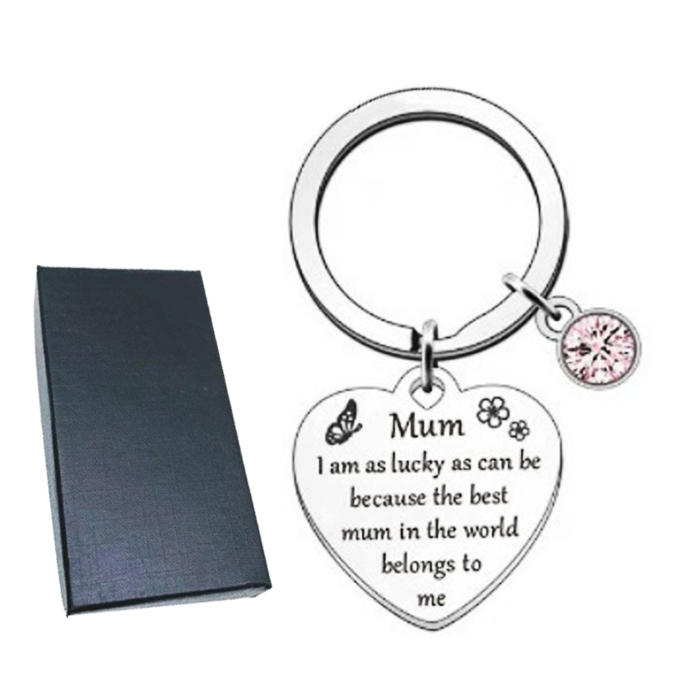 Mum Birthday Keyring, The Best Mum in The World's Belongs to Me Keychain with Present Box for Mum