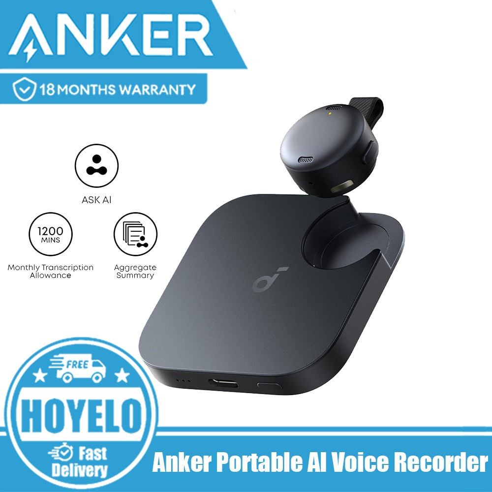 soundcore Work by Anker Portable AI Voice Recorder, AI Note Taker, AI Transcription & Summarization