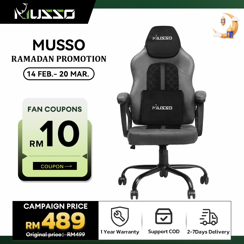 MUSSO Mars Series 129A Fabric Leathaire Computer Gaming Chair Waterproof scratch-resistant Adjustable Swivel Office Chair