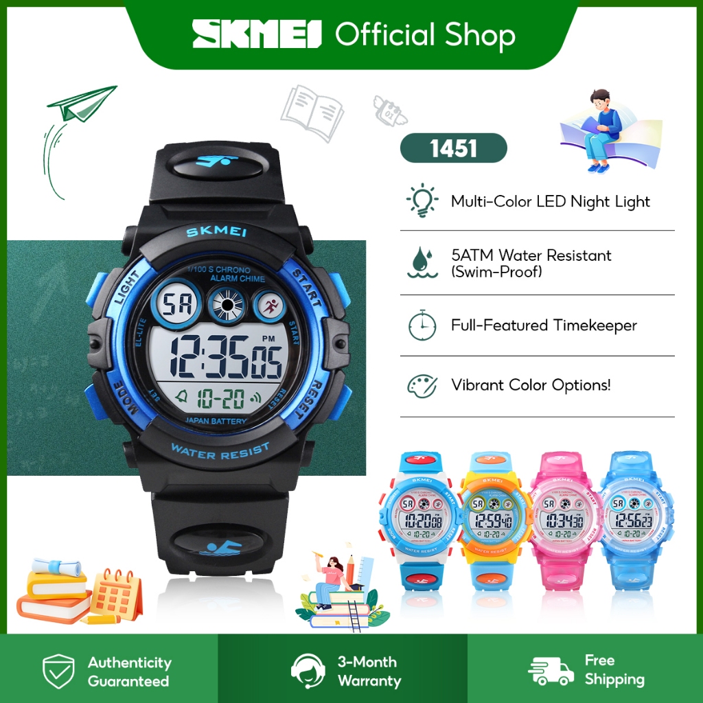 【Next Day Delivery】SKMEI Kid's Children's Waterproof Kids Watch LED Digital Sports Watch Wristwatches Jam Tangan Budak Esok Sampai