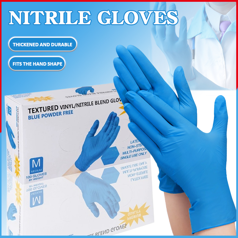 Disposable Nitrile Gloves Powder Free Latex Free Waterproof Oil Resistant High Elastic Anti-Slip for Kitchen Cleaning Food Prep Household Beauty Salon