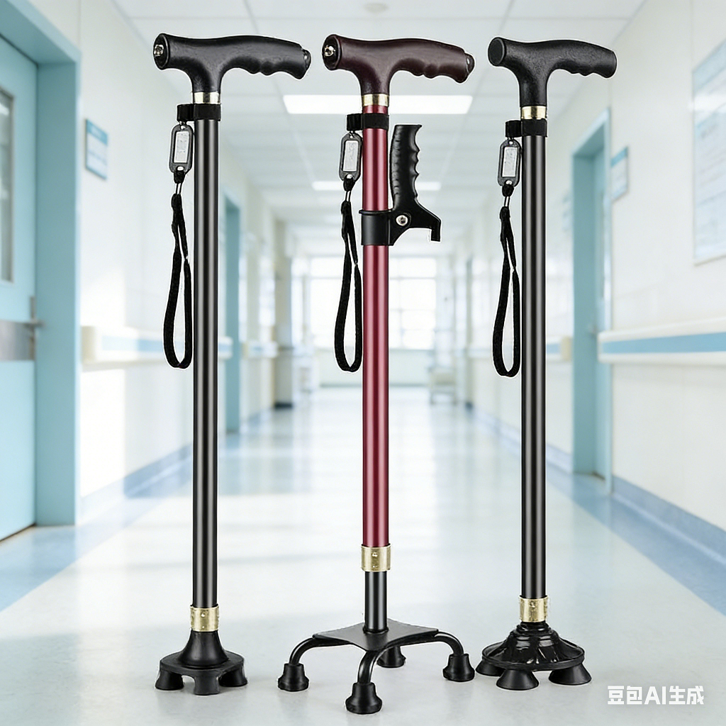 Elderly Crutches Shock-resistant Crutches Big Four-legged Cane、walking aid、walking cane、tongkat orang tua、tongkat lipat、tongkat 4 kaki、Foldable walking stick for elderly、 kaki 4、拐杖椅子