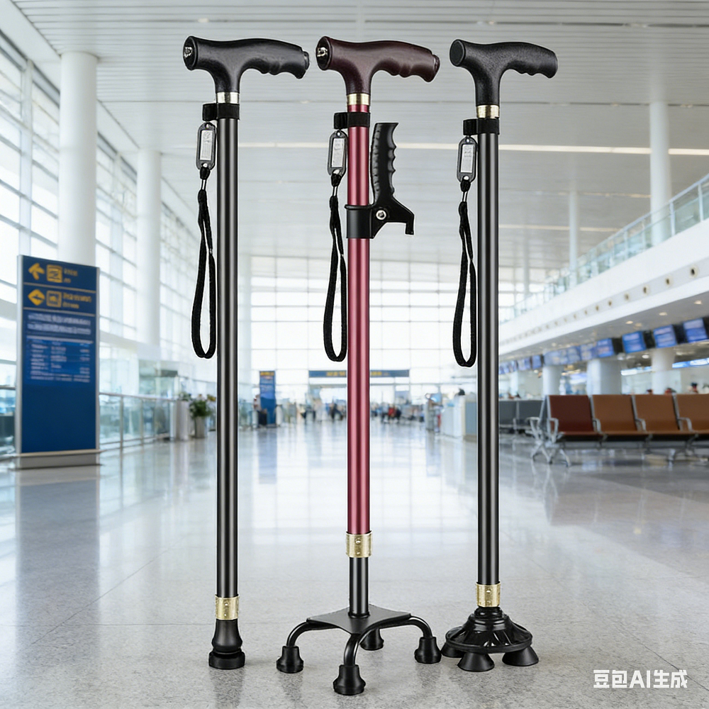 Elderly Crutches Shock-resistant Crutches Big Four-legged Cane、walking aid、walking cane、tongkat orang tua、tongkat lipat、 4 kaki、Foldable walking stick for elderly、tongkat kaki 4、拐杖椅子