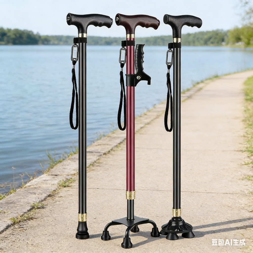 Elderly Crutches Shock-resistant Crutches Big Four-legged Cane、walking aid、walking cane、tongkat orang tua、tongkat lipat、tongkat 4 kaki、Foldable walking stick for elderly、tongkat kaki 4、拐杖椅子