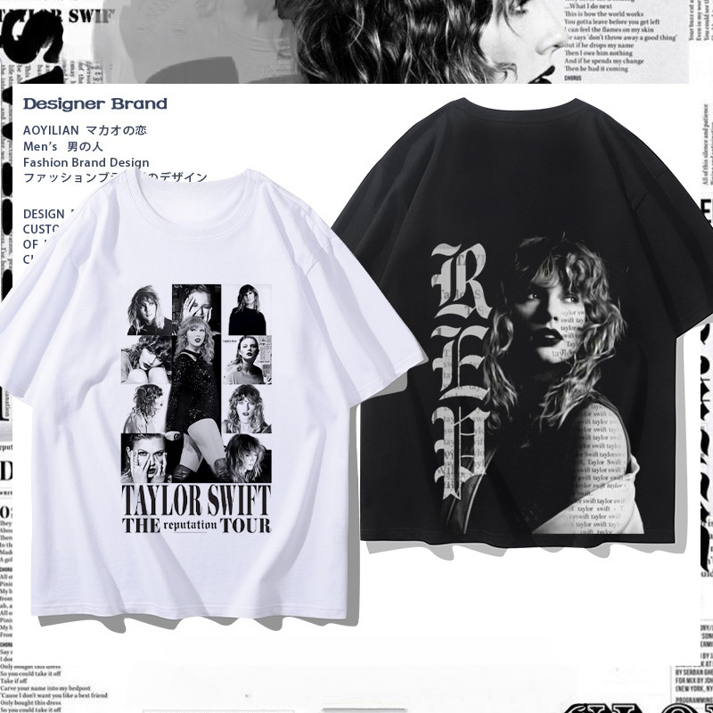 S-5XL Taylor Swift Merchandise 100% Cotton T-Shirt The Eras Tour Fan Short Sleeve Men Women