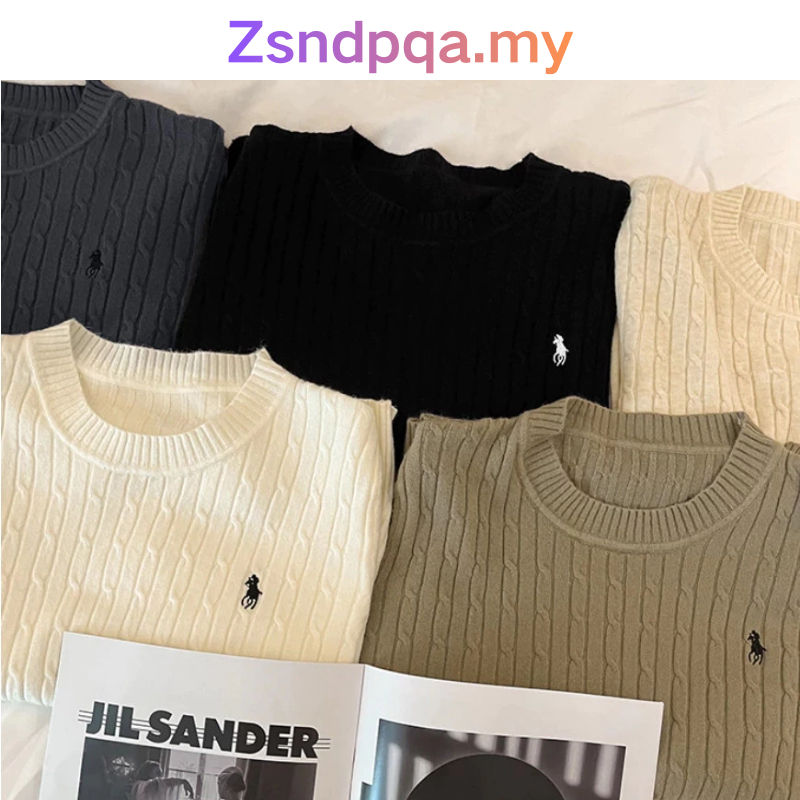 Zsndpqa[Ready Stock In Malaysia] Korean Style Knit Pullover Round Neck Sweater Soft Sweater