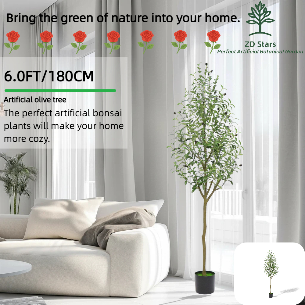 【Local Inventory Delivery-COD】Artificial tree, Artificial olive tree, 3.0-7.0Ft, Nearly natural for Indoor and outdoor decoration plants
