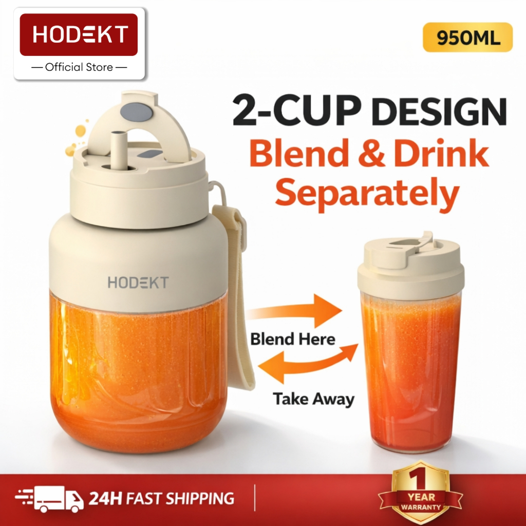 HODEKT Juicing Cup 1.5L Portable Outdoor Wireless Electric Juicer Blender Food processor