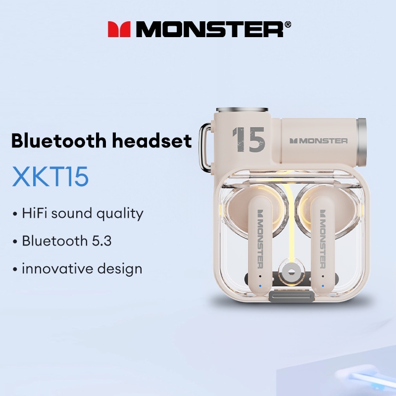 Monster XKT15 Bluetooth Earphone HIFI Sound Quality innovative design long lasting battery life with Mic Bluetooth 5.3
